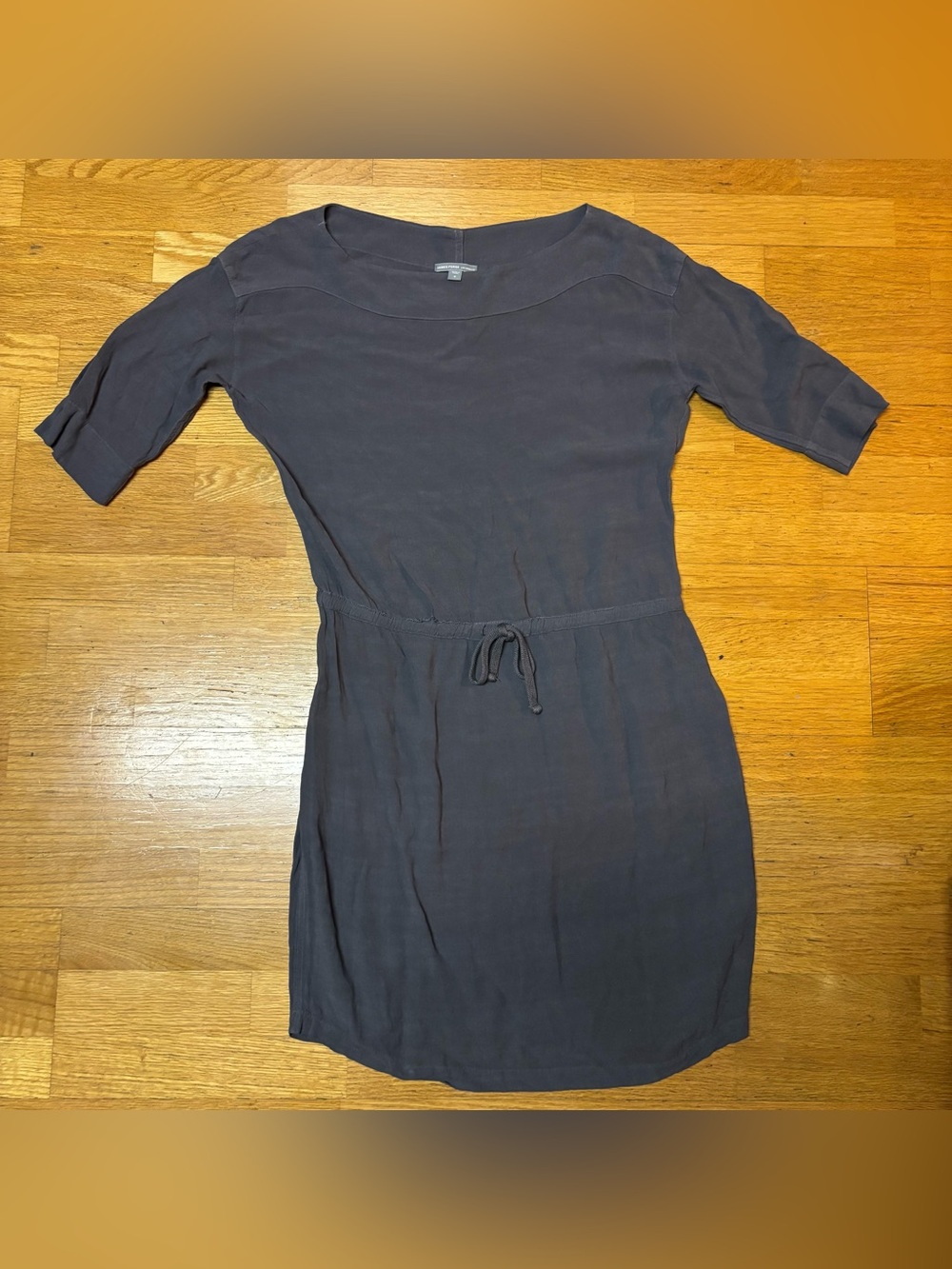 James Perse Boatneck Cinched Waist Preppy Minimalist Slouchy Classic Dress XL/4